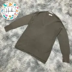 【イネド】Vネックセーター 日本製 ウール サイドスリット きれいめ DB209