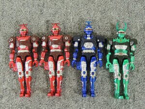 バンダイ/BANDAI 1995 重甲ビーファイター メタリックヒーローシリーズ 4体 ダブリ有 ジャンク品扱い