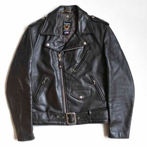 【美品】SCHOTT【613US/7007/ワンスター ダブル ライダース ジャケット】36 USA製 ダークブラウン ショット 2412187