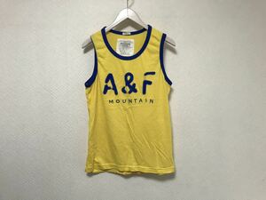 本物アバクロアンドフィッチAbercrombie&FitchコットンタンクトップアメカジサーフミリタリースーツビジネスメンズLイエロー