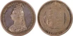 1887 イギリス 1シリング銀貨 ビクトリア・PCGS PR65 CAM