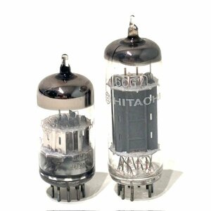 【未使用】HITACHI 日立 6CG7 6JU6A 2本 セット ペア まとめ 真空管 熱電子管 管球 電子管 昭和レトロ 当時物 ヴィンテージ