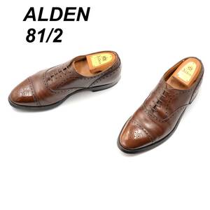 即決 ALDEN オールデン 26.5cm 8.5 913 メンズ レザーシューズ ストレートチップ 内羽根 茶 ブラウン 革靴 皮靴 ビジネスシューズ