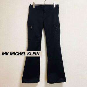 st492 MK MICHEL KLEIN ストレッチパンツ 艶感ブラック