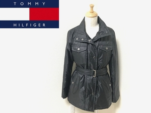 TOMMY HILFIGER トミー ヒルフィガー トレンチコート レディース M 黒ブラック アウター コート*4