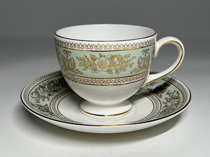 【瑞】ウェッジウッドWEDGWOOD COLUMBIA SAGE GREEN　カップ＆ソーサー