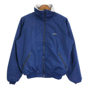 90年代 USA製 patagonia パタゴニア シェルドシンチラジャケット アウトドア ブルー (メンズ L) 中古 古着 R6399