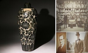 実業家コレクト放出　229　宋時代　磁州窯草花紋花瓶　高さ約34cm　（検）梅瓶 飾瓶 花入 唐物 中国美術