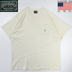 MADE IN USA製◎美品 80s 90s ビンテージ POLO COUNTRY ポケット Tシャツ 無地 XL ポロラルフローレン USA ポケT RALPH LAUREN アメリカ製