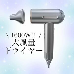 【新品】ドライヤー 1600W 大風量 速乾 高濃度 マイナスイオン ヘアケア ヘアドライヤー