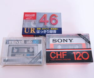 0603B　テープカセット　3本　SONY　2CHF-120　maxell　UR-46L　maxell　UD90　