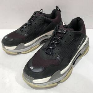 【BALENCIAGA】バレンシアガ TRIPLE S トリプルエス 536737 ローカットスニーカー メンズ 27.5cm ブラック ts202411