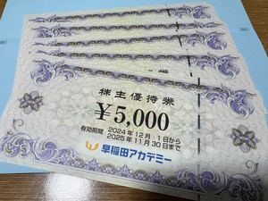 早稲田アカデミー株主優待券　25000円