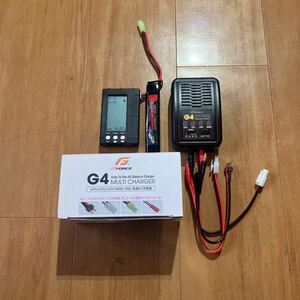 【ホビー】電動ガンに最適　G FORCEジーフォース　G4 MULTI CHARGERマルチチャージャー＆チェッカー＆リポバッテリー　【未使用同等】