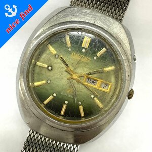 稼動品◆オリエント ORIENT◆cA クロノエース H429-19670 自動巻き オートマチック 腕時計 メンズ ウォッチ グリーン文字盤 SS デイデイト