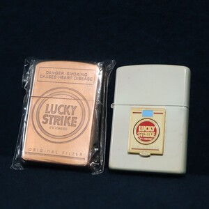 着火確認済 2点 まとめて ! タバコ銘柄 LUCKY STRIKE ラッキーストライク Zippo ジッポー ジッポ zorro ライター オイルライター 喫煙具