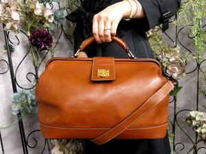 ●美品●CELINE セリーヌ●ガンチーニ●カーフ レザー 本革●2way ハンド バッグ●キャメル●G金具●斜め掛け●B5 収納 かばん●Js51902