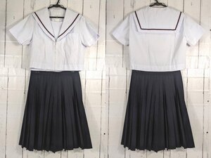 【as264】愛知県 守山北中学校 旧モデル 女子用学生服 制服 夏服セーラー服+夏服スカート??◆f42