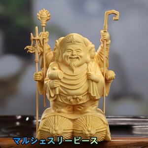 日本大黒天 三面六臂大黒天七福神 仏門護法 神七福神 財神 仏像 奉納 仏護神仏 摩訶迦羅 仏教美術 木彫 大葉黄楊木