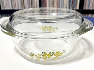 【値下げ】花柄　IWAKI GLASS PYREX パイレックス　当時物　ヴィンテージ　アンティーク　昭和レトロ