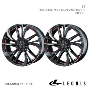 LEONIS/TE ランサーエボリューション10 CZ4A アルミホイール2本セット【18×8.0J 5-114.3 INSET42 BK/SC[RED]】0038782×2