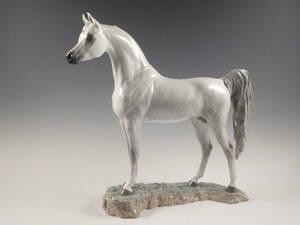 ◇堂◇LLADRO リヤドロ 彩色 千里を駆く馬 アラブ馬 大置物 46cm 無傷完品 14ud11