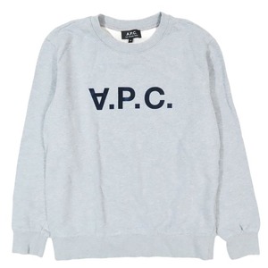 アーペーセー A.P.C. 反転 ロゴ スウェット シャツ トレーナー クルーネック コットン プルオーバー RUE MADAME PARIS トップス M グレー