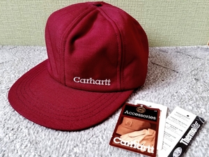新品デッド ～90s USA製 CARHARTT カーハート ナイロンキャップ バーガンディ Mサイズ 帽子 // ビンテージ アメリカ製