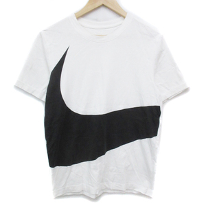 ナイキ NIKE Tシャツ カットソー 半袖 クルーネック ロゴプリント S 白 黒 ホワイト ブラック /FF23 メンズ