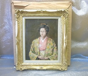 豪華額縁 アンティーク調 ゴールド 絵入り 中古品 外寸 約59×49.5cm×厚さ8cm ☆11