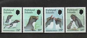 切手 E309 フォークランド諸島 ペンギン 4V完 1986年発行 未使用
