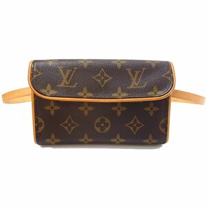 【美品】LOUIS VUITTON ルイヴィトン LV ウエストバッグ ポーチ ポシェット フロランティーヌ M51855 モノグラム ベルトS 鑑定済 送料無料