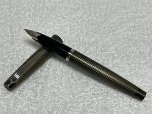 【63-56】1円〜 Plutinum プラチナ 万年筆 スターリングシルバー 30.1g ペン先 18K-WG 細字 シルバー 同梱不可