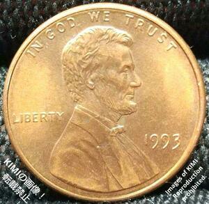 1セント硬貨 1993 アメリカ リンカーン 1ペニー 貨幣芸術 Coin #KIMIcoins #KIMIの商品 1 Cent Lincoln 1Penny United States coin 1993