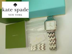 美品 kate spade new york ケイトスペード ニューヨーク ★シルバー　腕時計　ウォッチ　箱あり　ベルトコマあり　