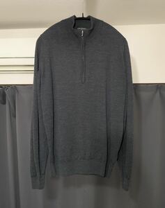 未使用 John Smedley TAPTON ハーフジップ 24G CHARCOAL Merino Wool ジョンスメドレー