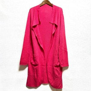 即決 イッセイ ミヤケ ハート ISSEY MIYAKE カシミヤ混 ジレカーディガン ピンク系 サイズ2 レターパック可 (909291)