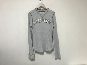 本物アバクロンビーアンドフィッチAbercrombie&Fitchコットンワッフル長袖TシャツロンTメンズグレーSアメカジサーフミリタリー