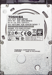 TOSHIBA MQ01ABF032 2.5インチ 7mm SATA600 320GB 42回 16793時間