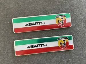 アバルト ABARTH★10*2.6CM★ カーステッカー エンブレム プレート アルミ製 フェンダーバッジ シール 傷を隠す 2枚セット 505番