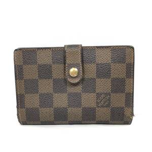 ＊LOUIS VUITTON N61664 ダミエ ポルトフォイユ ヴィエノワ 二つ折り 財布 がま口 レザー ブラウン 茶色系 ウォレット ルイヴィトン