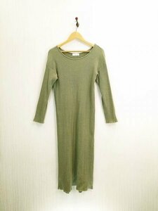 LU0526 ◇送料無料 古着 Green Label Relaxing グリーンレーベルリラクシング ワンピース Fサイズ グリーン バックスリット 綿100%