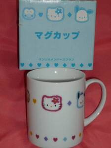 激レア！1997年 サンリオ ハローキティ バッドばつ丸 ポチャッコ けろけろけろっぴ おさるのもんきち 陶器製 マグカップ