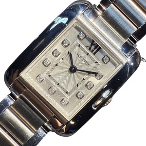 カルティエ Cartier タンクアングレーズ SM W4TA0003 ステンレススチール 腕時計 レディース 中古