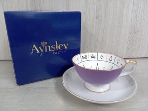 Aynsley エインズレイ ネルロス フォーチュンテリング ティーカップ＆ソーサー 1客 バイオレット 茶器 箱有り