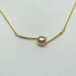 花珠級パールネックレス　本真珠 8mm 　45cm 無調色 ペンダントトップ necklace jewelry おしゃれデザイン 