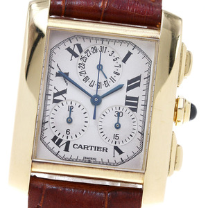 カルティエ CARTIER W5000556 タンクフランセーズLM クロノリフレックス K18YG クォーツ メンズ メーカーOH済み_822744