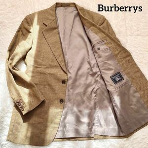 B34 美品　Burberrys　バーバリー　テーラードジャケット　ブラウン系　チェック柄　茶色系　AB6（L相当）