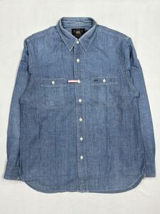 RRL DoubleRL RALPH LAUREN WORK SHIRTS ダブルアールエル ラルフローレン 長袖 シャンブレーシャツ ワークシャツ インディゴ Mサイズ