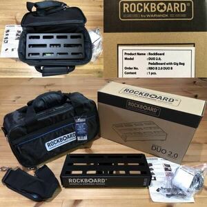 完売 ROCKBOARD by Warwick DUO 2.0 Pedalboard ワーウィック ロックボード エフェクターボード ペダル 最小サイズ ギター ベース 新品 黒